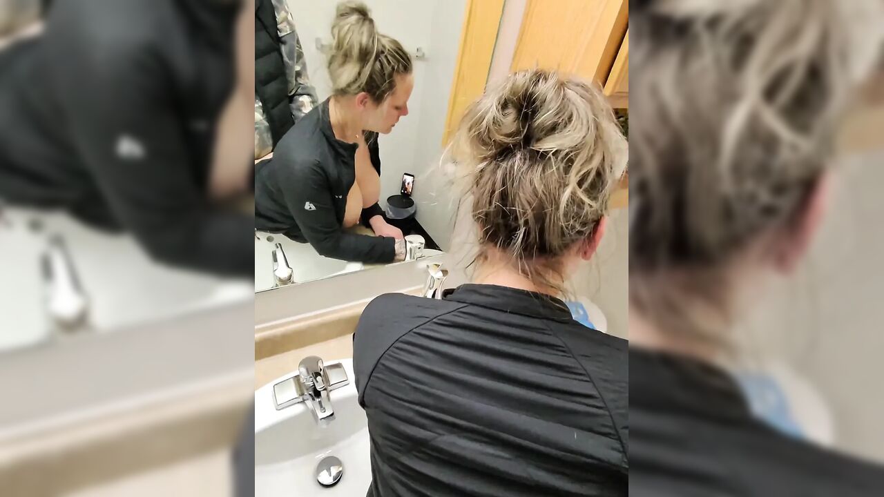 Sneaky Sex with Horny Wife in the Bathroom After Party