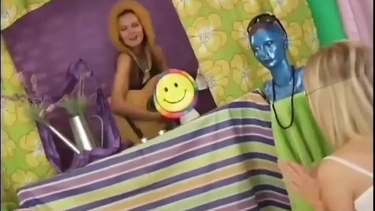Two Wonderful Horny Teens with Nice Tits Masturbate Their Tight Pussy with Dildo