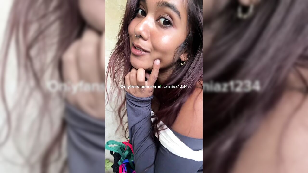 Watch this small desi girl Mia Z try on cute lingerie