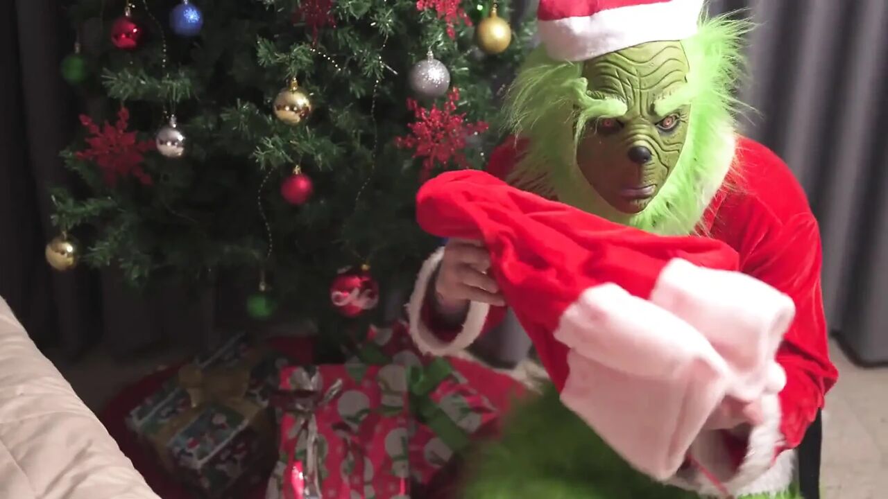 A Perverted Grinch Joins My Roommate and Me in a Super-hot Hardcore Anal Threesome