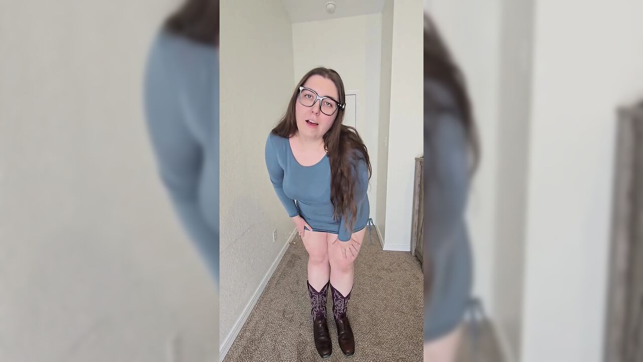 BBW Cowgirl Shows Lingerie, Anal Plug, Dirty Talk
