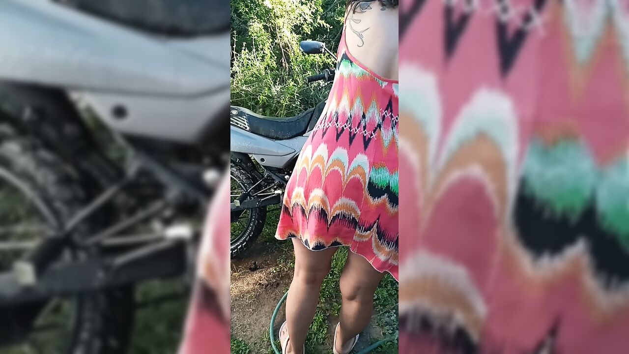WASHING THE MOTORCYCLE MY BOSS INTERRUPTS ME AND FUCKS MY ASS