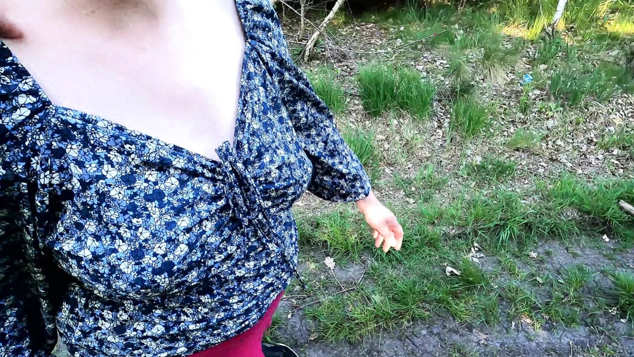 Torment tits while hiking