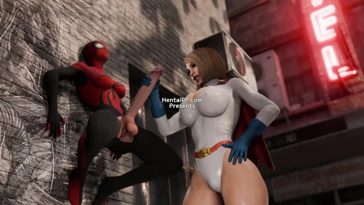 Power Girl Bent Over, Spider-Man Behind – A Crossover for the Ages