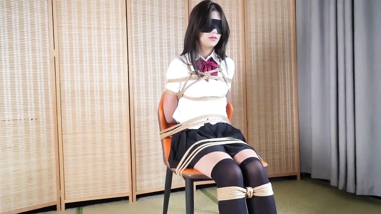 Xr46- Student Uniform and Mouthball Bondage