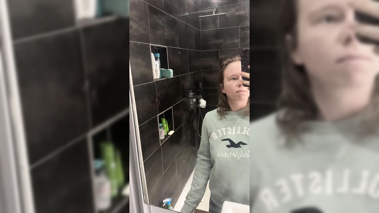 Hot Blonde with Natural Tits Is Taking a Shower