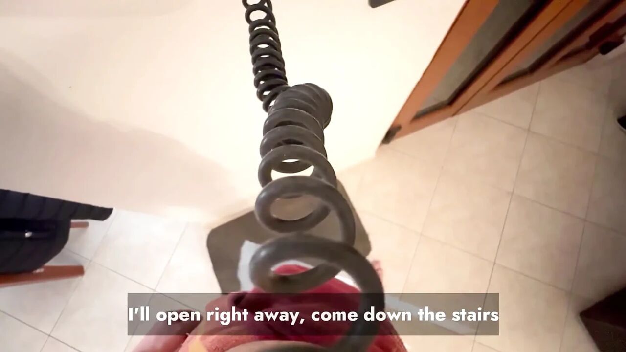 Dick Flash for Delivery Girl She Grabs It!