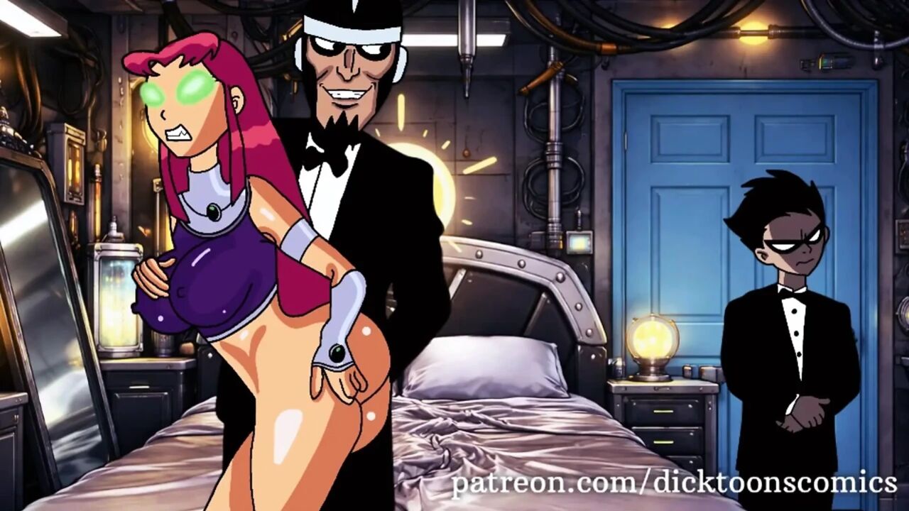 Robin watches Starfire taking Dr light’s long cock - teen titans cartoon parody