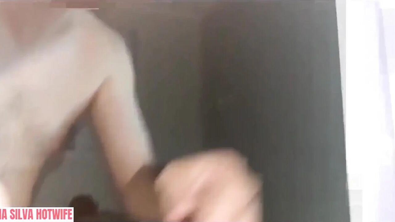 Brazilian Bruna Silva Hotwife - Cuckold Pushing His Balls on His Mackerel Wife