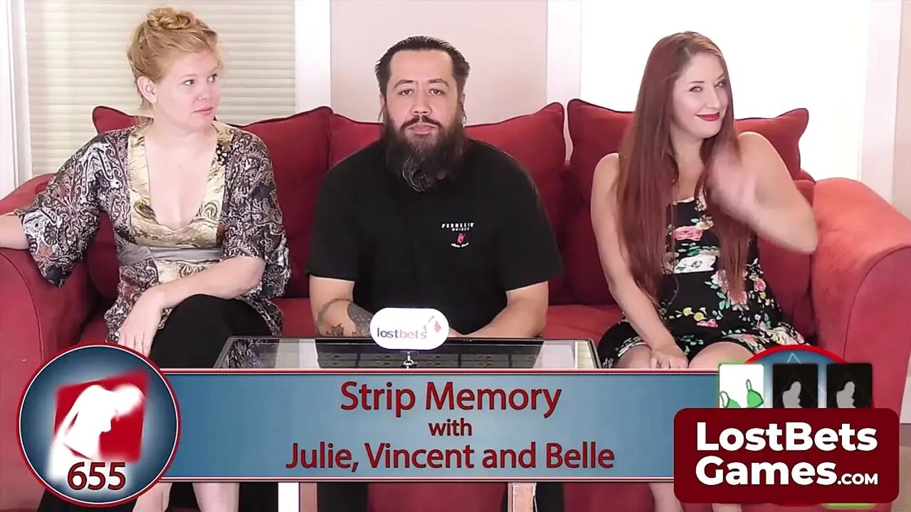 A strip memory game with players repeatedly matching their own clothes