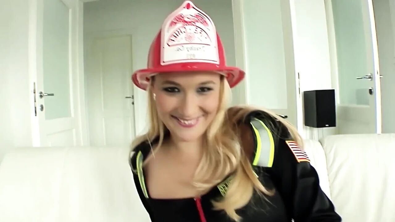 Blonde Firefighter Slut Fingers and Eats Dripping Pussy Wild