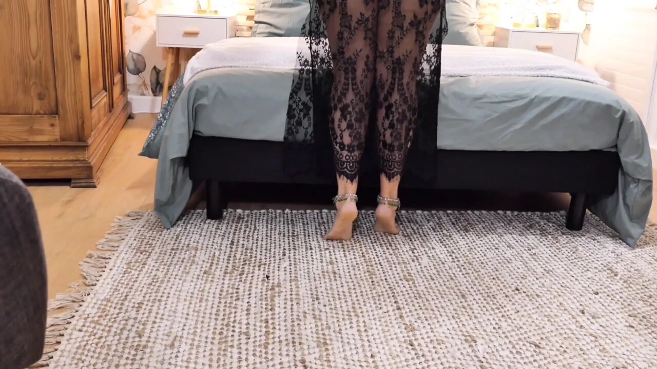Selena's exiting half naked posing and sex games in bed