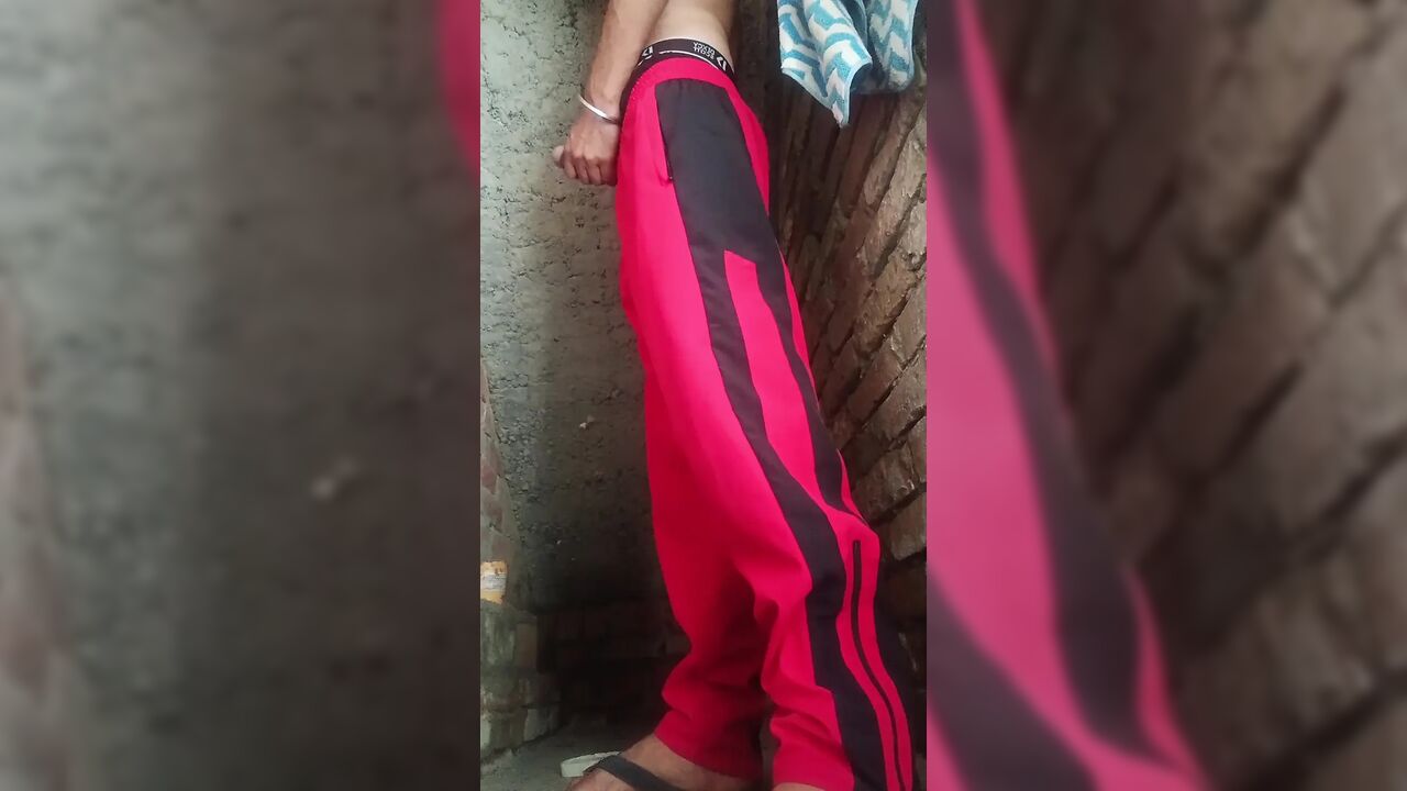 The native boy drained the water from his penis