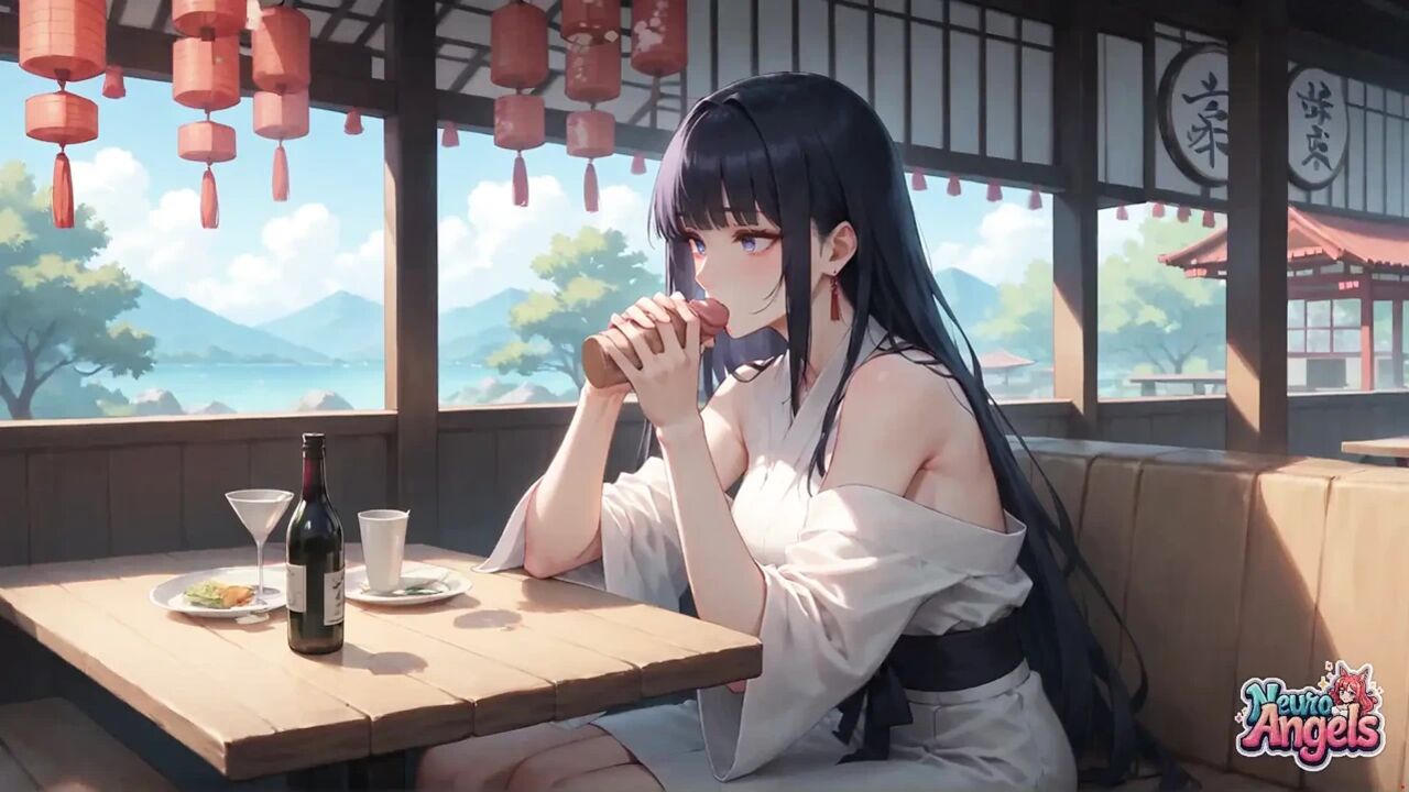 Spilled Milk Seduction: Wet Kimono Temptation