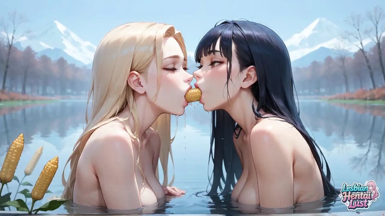 A Stunning, Azure-haired G/g Lies Naked in a Tranquil, Wintry Lake, Surrounded by an Powerful Vortex of Sensuality