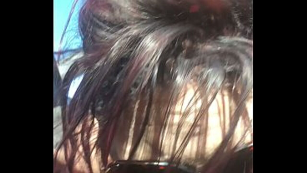 Emo slut gets throated in car ride