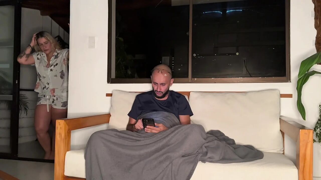 My horny brother-in-law is staying over, so I decide to ride his big, hairless cock with my MILF pussy until it's full of cum!