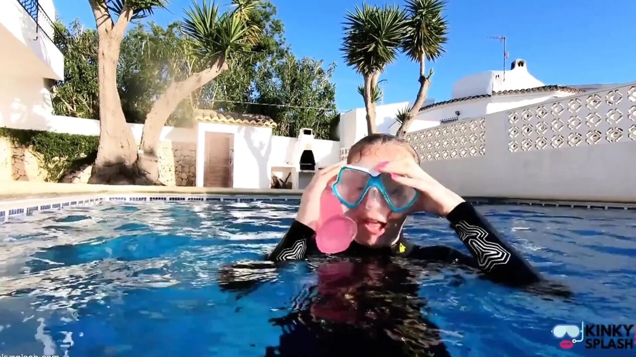 Underwater Blowjob Challenge - Gagging on My Sinking Dildo