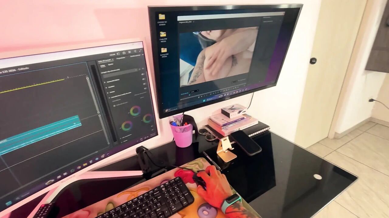 Distracting My Husband While He Works: Surprise Blowjob and Creampie in the Office