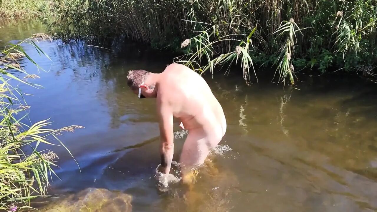 Caught Me Masturbate in the River and Give Me a Handjob