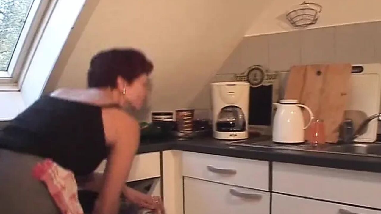 Granny From France Got Fucked in the Kitchen