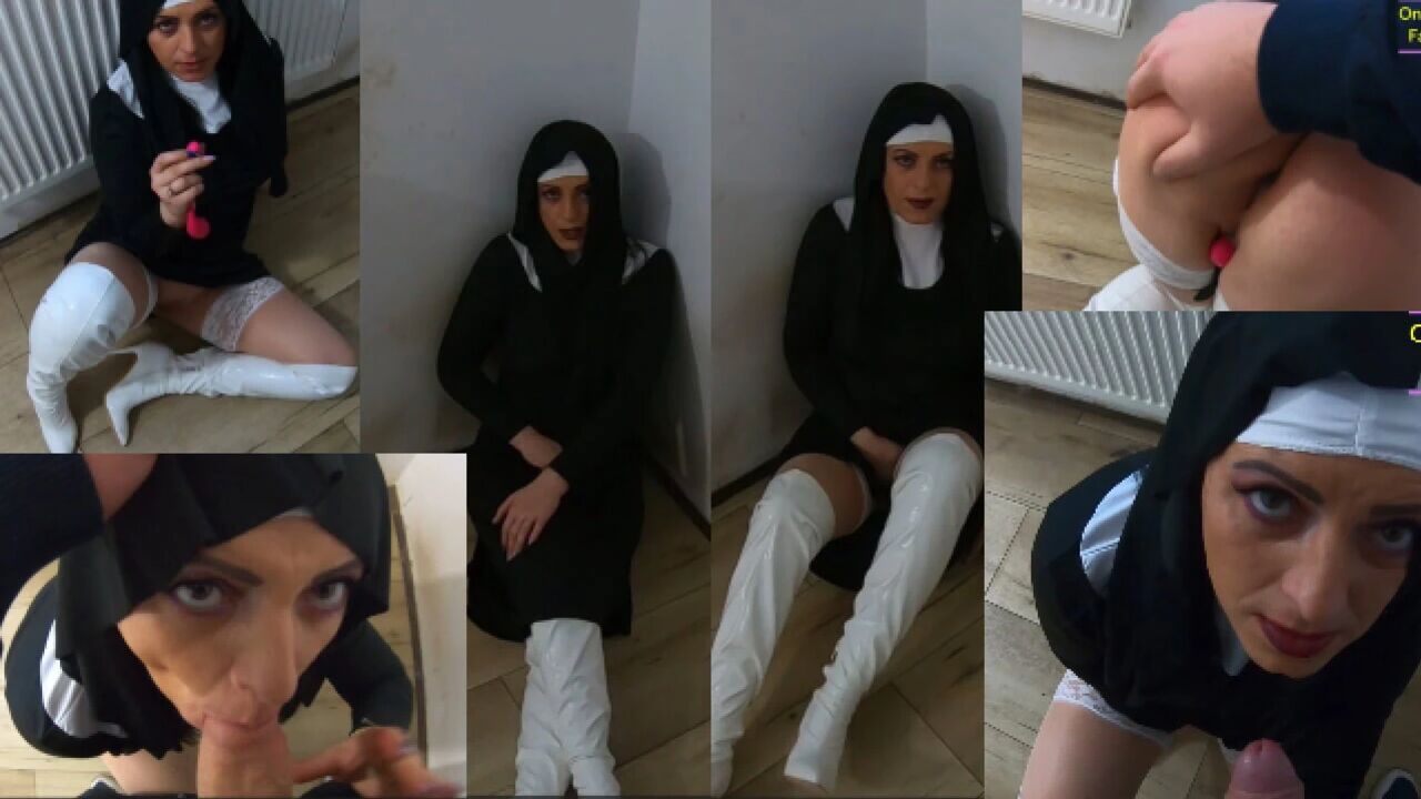 MilfyCalla – Slutty Nun Facefucked, Fucked Hard and Squirting in Cosplay