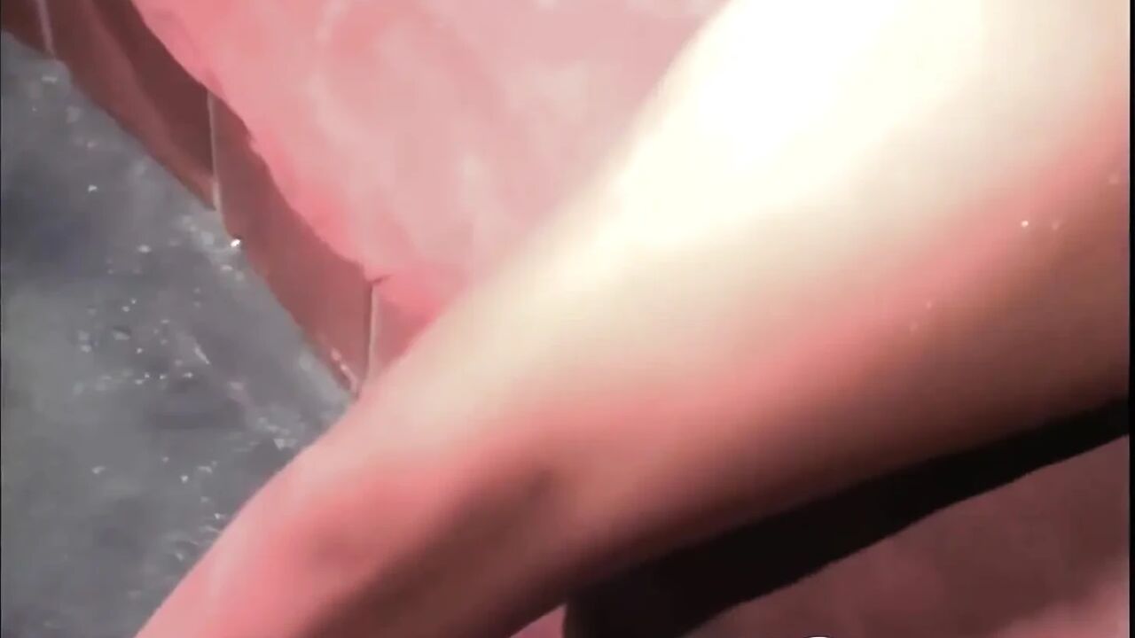 Big Tit Babe Fingers Pussy in Jacuzzi