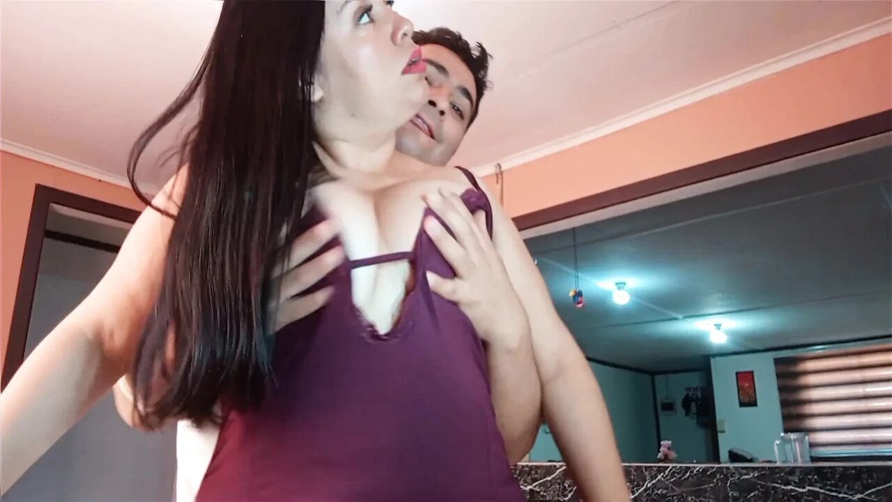 stepson fucks me in the kitchen from behind - taboo sex horny stepmom
