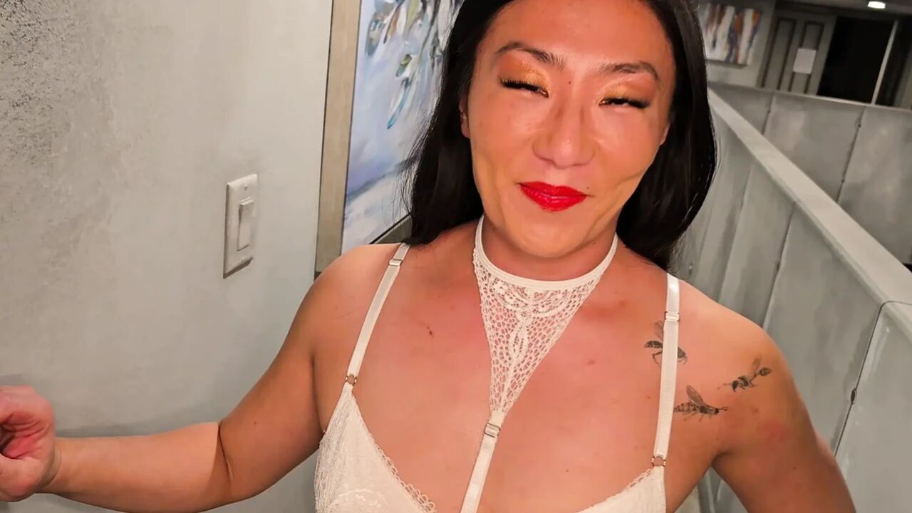 Petite Asian Squirts All Over Muscle Bull's Thick White Cock