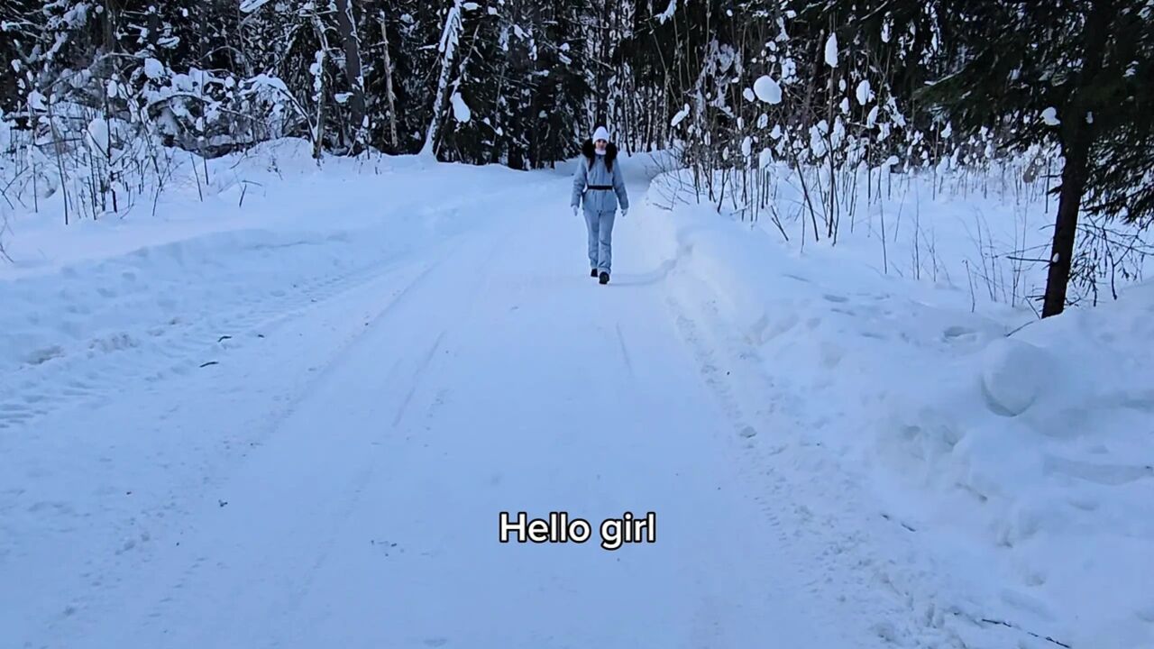 A stranger in the winter forest