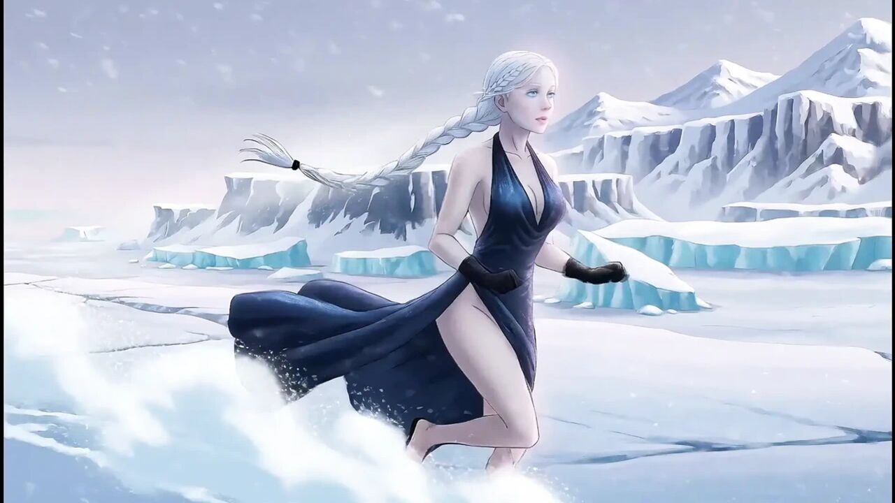 AI - Albino Girl in Snowy Igloo