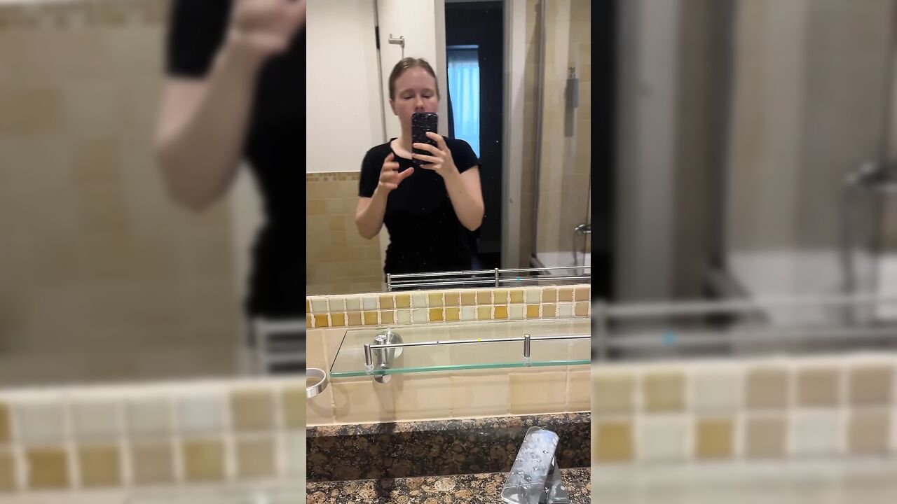 Teen with Braces Brushes Her Teeth