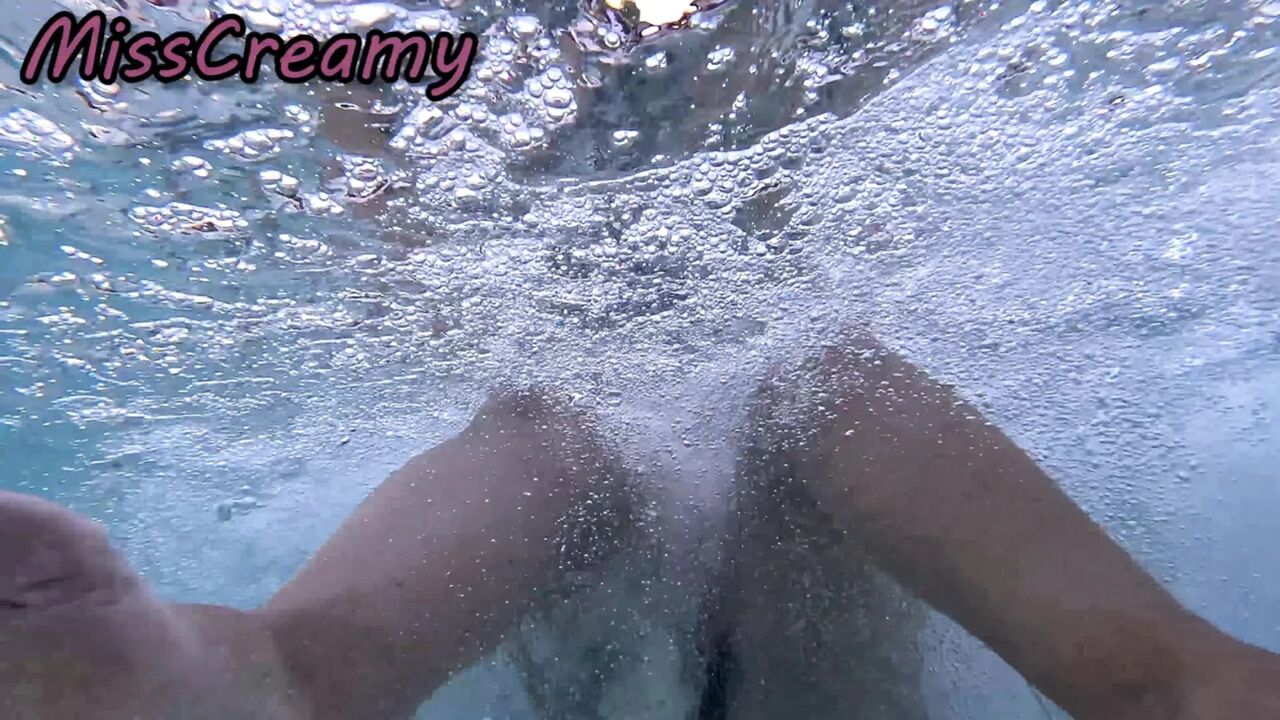 Flashing My Pussy in Front of a Student in Swimming Pool and Helps Me Masturbate - It's Very Risky with People Near