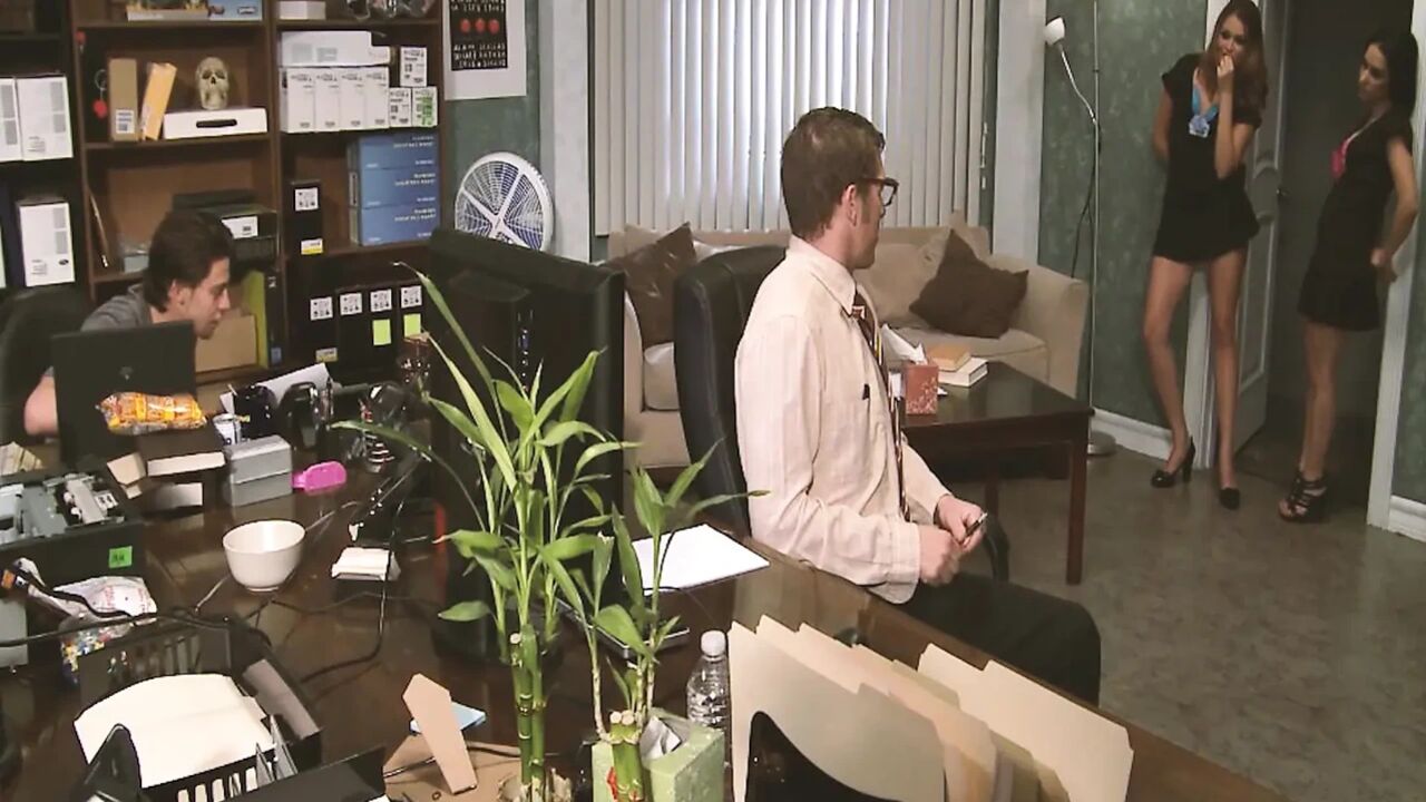 Angels for Nerds Scene-1_two Hot Teen Babes with Big Butts Fuck the Office Nerd Together