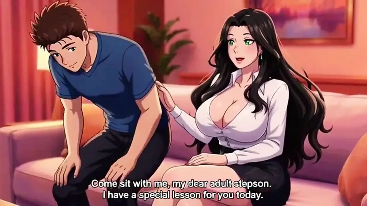 Stepmom teach his stepson how to sequese big natural tits 3D Anime