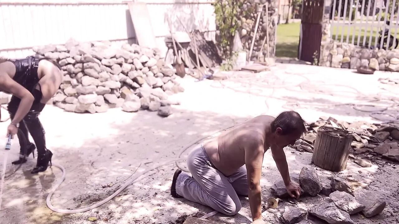 REAL SLAVERY labor - Blonde and EBONY Mistress