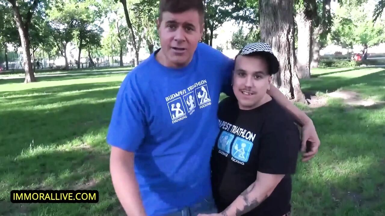 Hot teen w/ perfect peach & phat clit Tiffany Tatum meets funny stepbrothers at park & gets creampie!