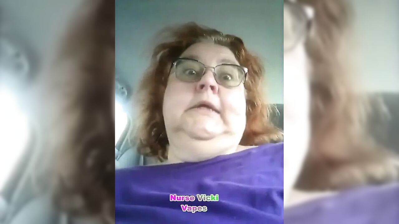 Naughty Nurse Vicki Vapes in Her Car After