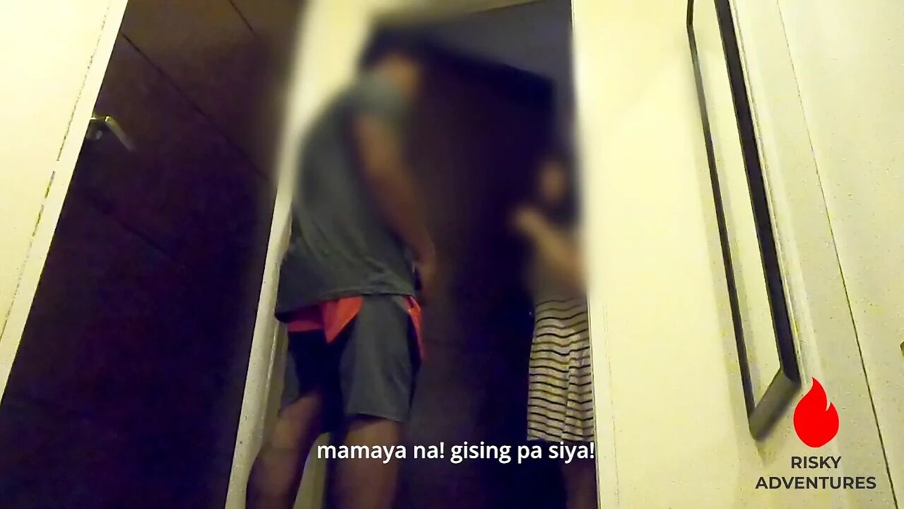 Pinay Hot Wife Fucks Family Driver Outside of Husband's Room - Cheating WIfe
