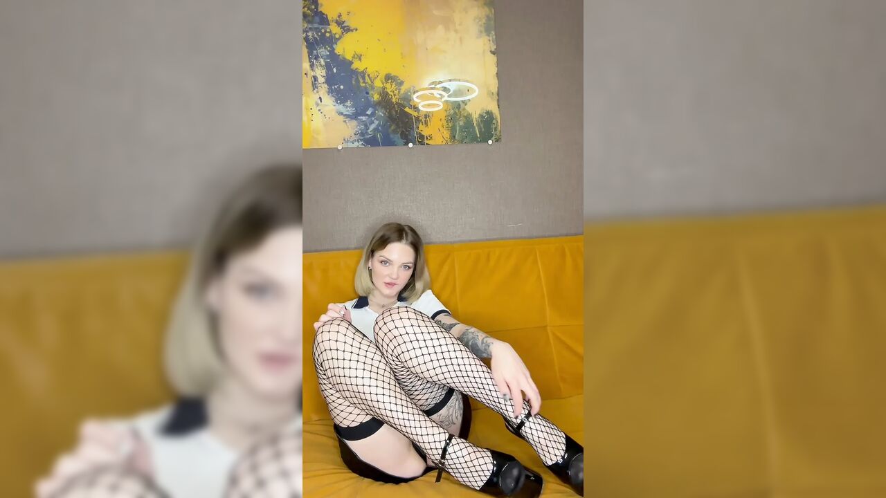 Naughty Tattooed College Girl Spreads and Fingers Her Soaking Wet Pussy