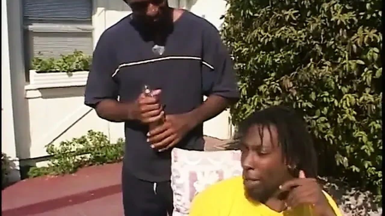 Skinny black girl gets bent over to get railed from behind