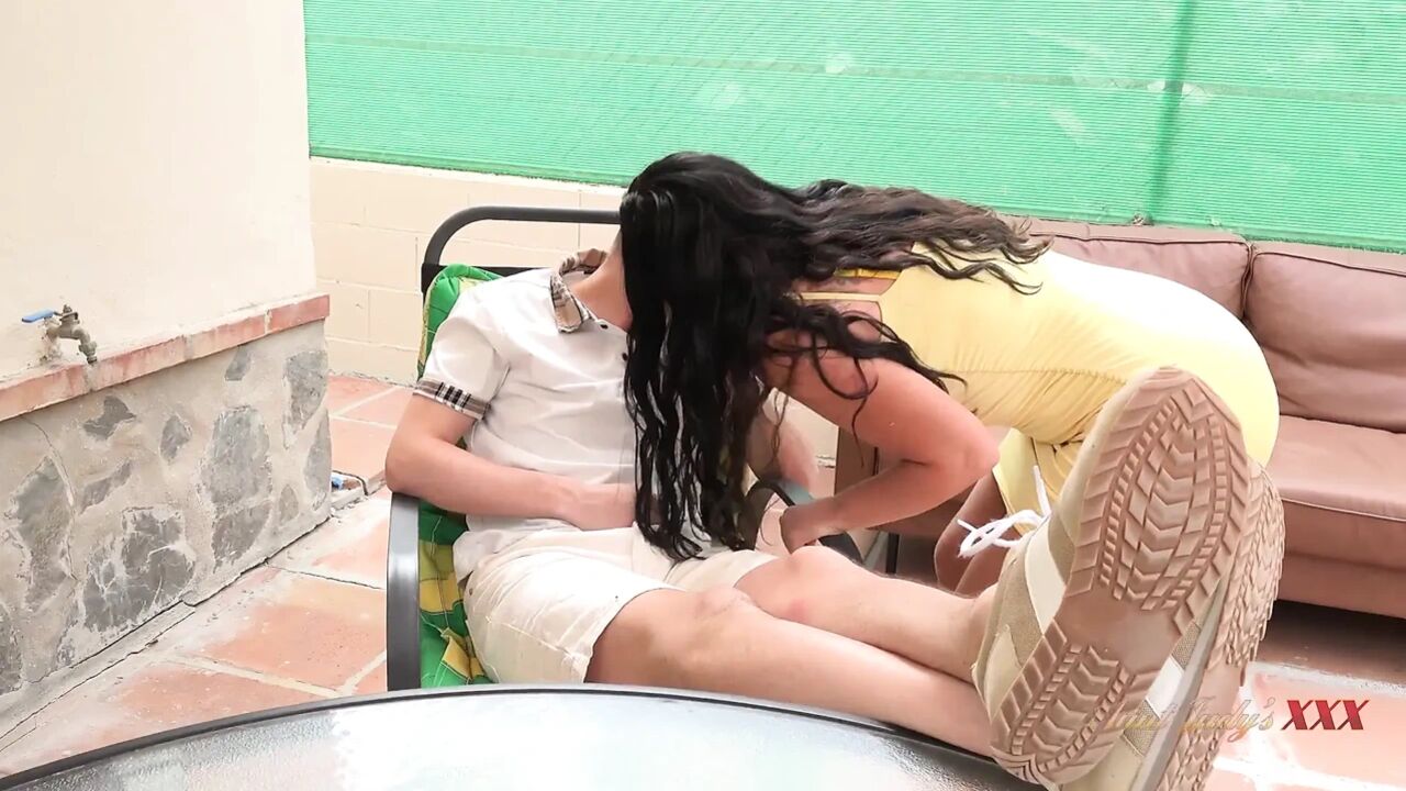 AuntJudysXXX - Hot Latina MILF Linda Del Sol Fucks Her Boyfriend by the Pool