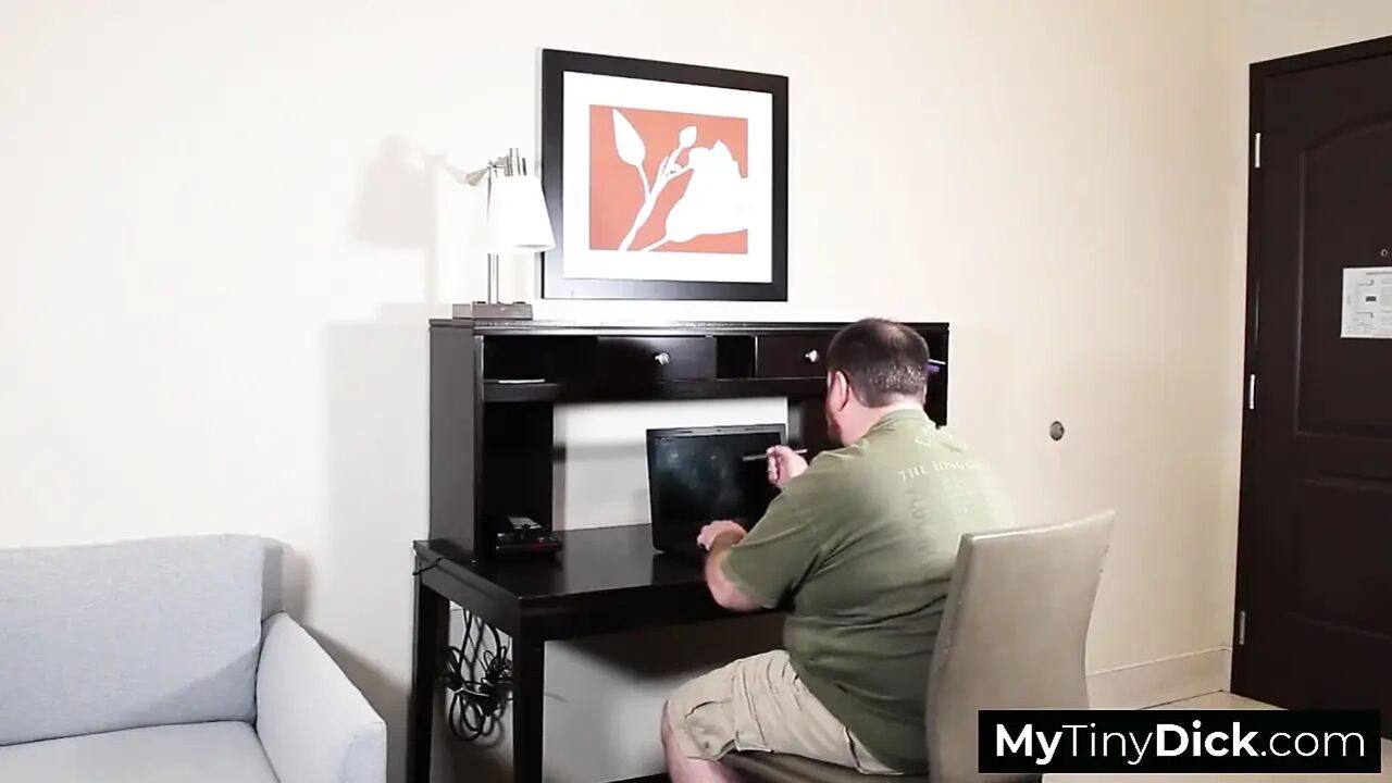 A lazy small dick employee corners his busty co-worker