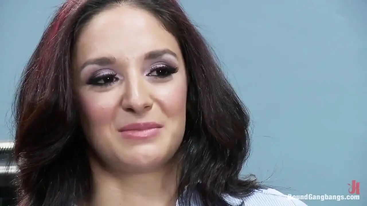 Brunette Bank Teller with Big Round Ass Gets Gangbanged by Bank Crooks in Her Naughty Fantasy