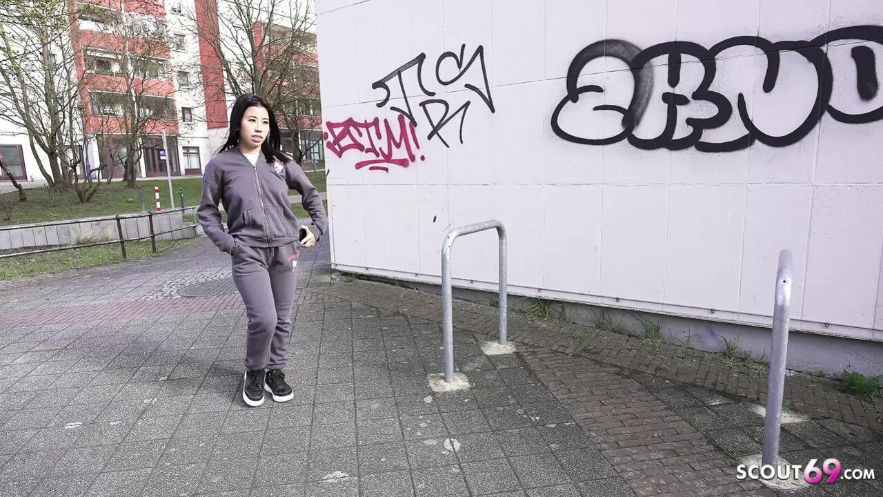 GERMAN SCOUT - Tiny 43kg half Asian Teen Lore Pick Up for First Time Casting Fuck