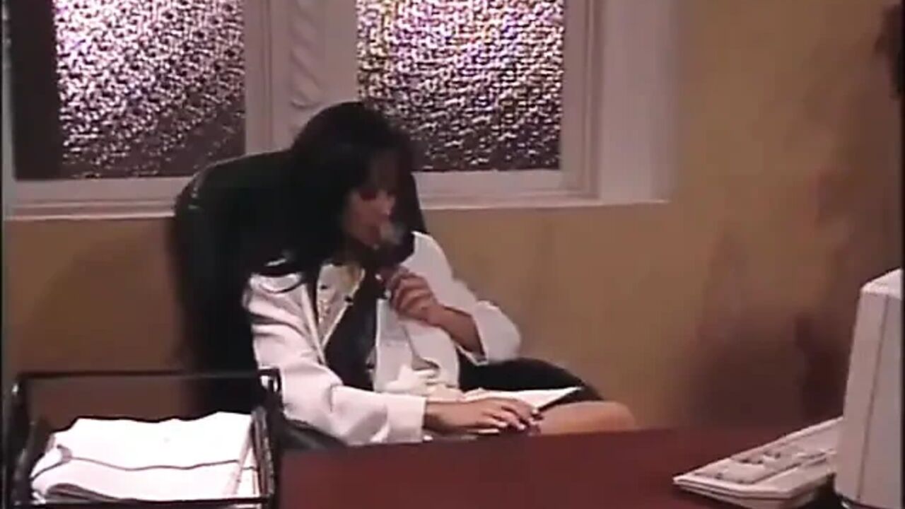 Beautiful big boobs asian girl pussy fucking threesome in the office