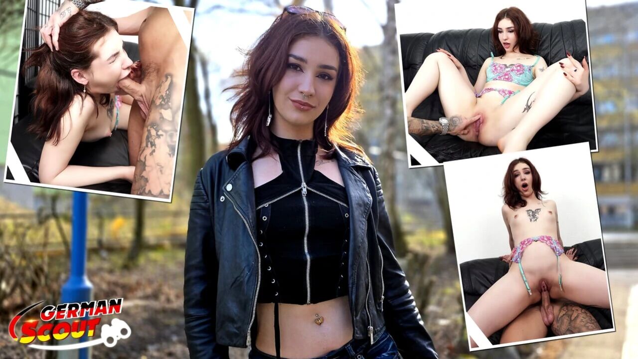 GERMAN SCOUT - Skinny Redhead Teen Scarlett Spark get eye Rolling Orgasm at Casting Sex