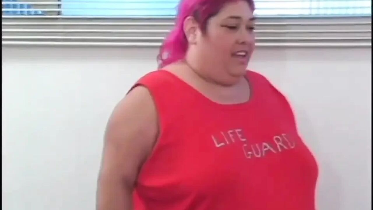 Pink hair fat milf fucking...cum in mouth