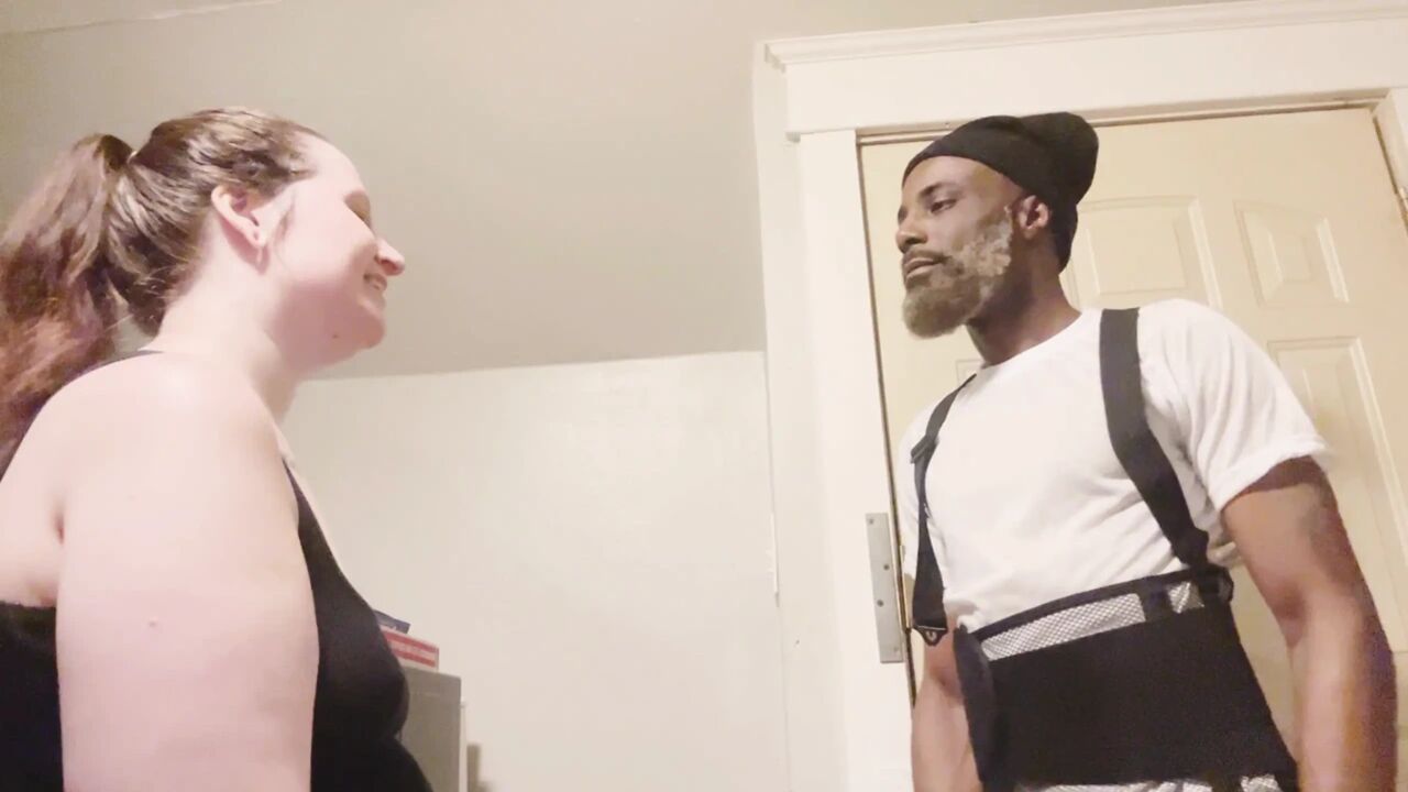 MILF Housewife Shows Plumber Hers Appreciation by Swallowing His Black Cock