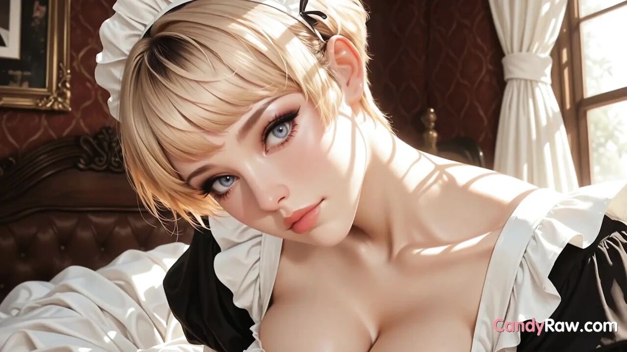 3D Blonde Maid Drops All for Hot MILF Action and Big Cock in Animation